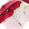 Outlet Il Marchesato Ombrello Doppio tessuto con Rosa rossa interna - impugnatura dorata co