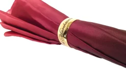 Outlet Il Marchesato Ombrello Doppio tessuto con Rosa rossa interna - impugnatura dorata co