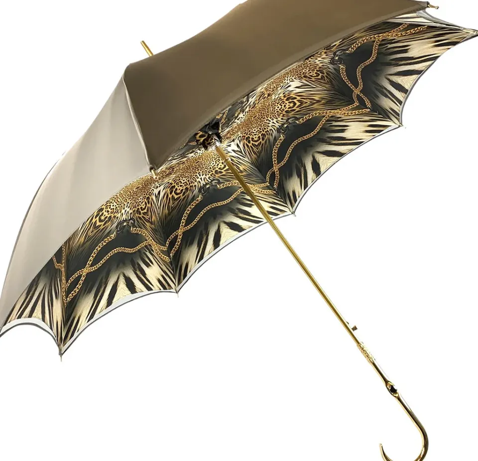 Clearance Il Marchesato Ombrello doppio tessuto in un fantastico colore cioccolato