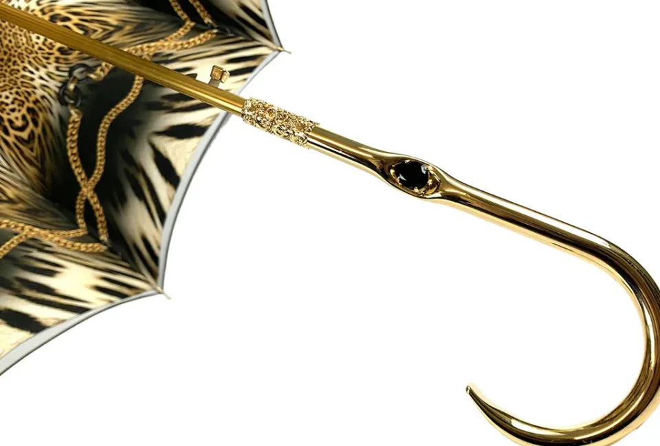 Clearance Il Marchesato Ombrello doppio tessuto in un fantastico colore cioccolato
