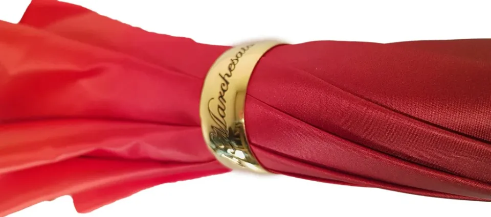 Clearance Il Marchesato Ombrello doppio tessuto rosso, nuova esclusiva papaveri