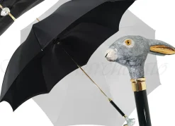 Fashion Il Marchesato Ombrello elegante Con Doppio Strato In Raso Nero