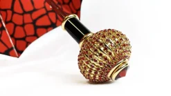 Outlet Il Marchesato Ombrello fatto a mano con Sfera decorata con cristalli rossi