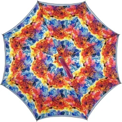 Discount Il Marchesato Ombrello fatto a mano in tessuto satinato multicolore