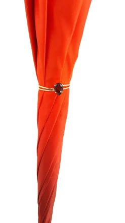 Discount Il Marchesato Ombrello floreale rosso, doppio tessuto e manico dorato con cristalli