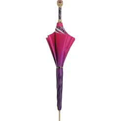 Hot Il Marchesato Ombrello fucsia con medaglione e cristalli
