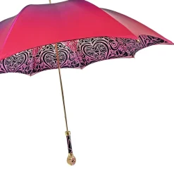 Hot Il Marchesato Ombrello fucsia con medaglione e cristalli