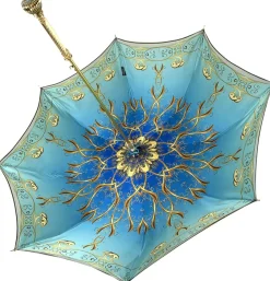 Discount Il Marchesato Ombrello gradiente color caffè - interno azzurro