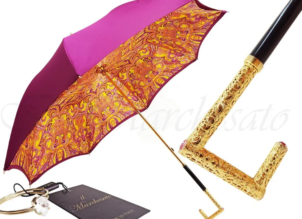 New Il Marchesato Ombrello Magenta a doppio tessuto
