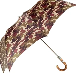 Fashion Il Marchesato Ombrello militare Pieghevole da uomo Con Manico in legno Bamboo