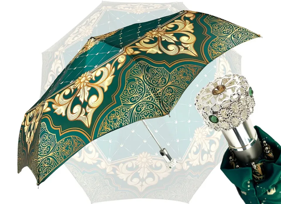 Discount Il Marchesato Ombrello mini verde e beige - ilMarchesato
