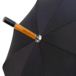 Outlet Il Marchesato Ombrello nero classico da uomo con impugnatura Castagno grande