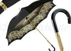 Online Il Marchesato Ombrello nero Semplice ed elegante con design animalier