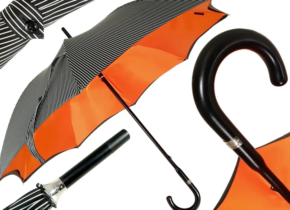 Outlet Il Marchesato Ombrello piantino da uomo in faggio verniciato - colore Arancione