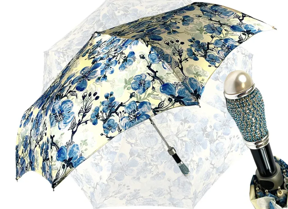 Online Il Marchesato Ombrello pieghevole con motivo floreale