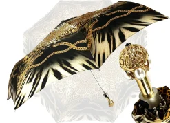 Clearance Il Marchesato Ombrello Pieghevole Leopardato Con Catene