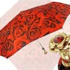 Sale Il Marchesato Ombrello pieghevole romantico con manico in oro placcato oro 24k