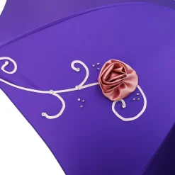 Online Il Marchesato Ombrello ricamato a mano - Viola con rose rosa