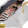 Best Il Marchesato Ombrello Rose colorate e righe Black and white - Maniglia tempestata d