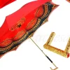 Fashion Il Marchesato Ombrello rosso di lusso, tessuto doppio