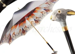 Best Il Marchesato Ombrello sfumature di grigio con impugnatura coniglio dipinta