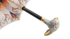 Best Il Marchesato Ombrello sfumature di grigio con impugnatura coniglio dipinta