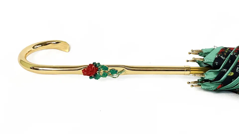 Online Il Marchesato Ombrello verde con fantasia rose
