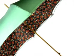 Online Il Marchesato Ombrello verde con fantasia rose