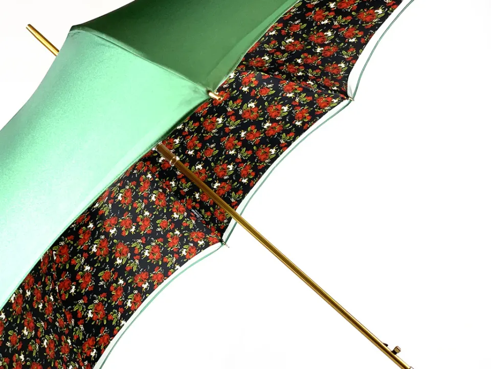Online Il Marchesato Ombrello verde con fantasia rose