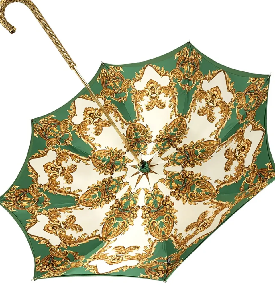 New Il Marchesato Ombrello verde da donna con cristalli