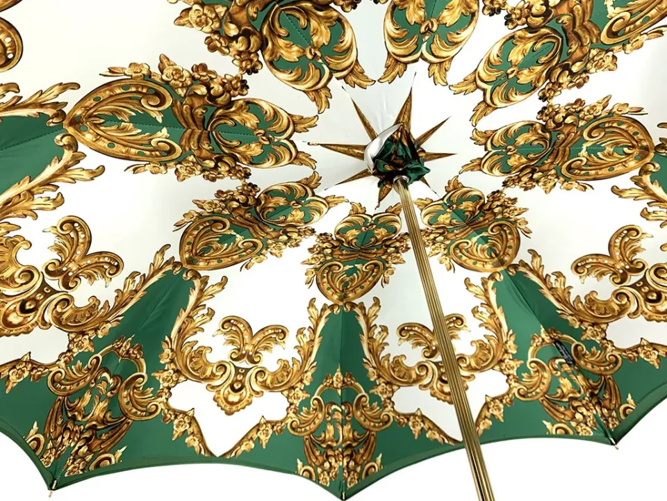 New Il Marchesato Ombrello verde da donna con cristalli