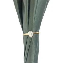 Online Il Marchesato Ombrello verde scuro con rose e manopola crema