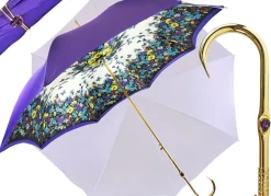 Discount Il Marchesato Originale ombrello viola con fantasia multicolore