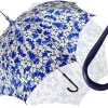 Best Il Marchesato Parasole floreale con Margherite - Manico in pelle blu