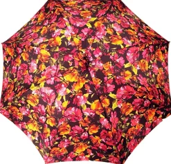 Fashion Il Marchesato Pasarole floreale multicolor - Manico in pelle nera
