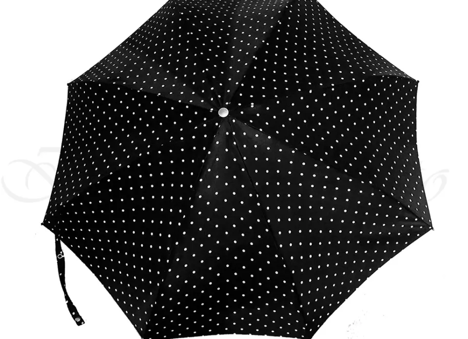 Best Il Marchesato Pois bianco e nero - ombrello mini leggero
