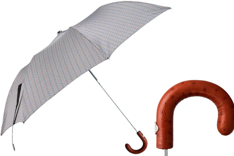 Sale Il Marchesato Polka Dots Jacquard: Foldable Umbrella with Bamboo