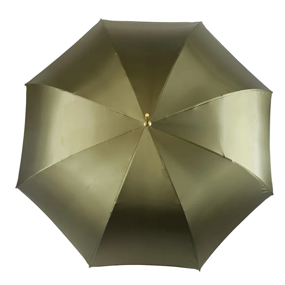 Fashion Il Marchesato Prezioso ombrello color Khaki con medaglione di cristalli