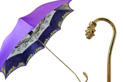 Outlet Il Marchesato Prezioso ombrello viola con cristalli gialli