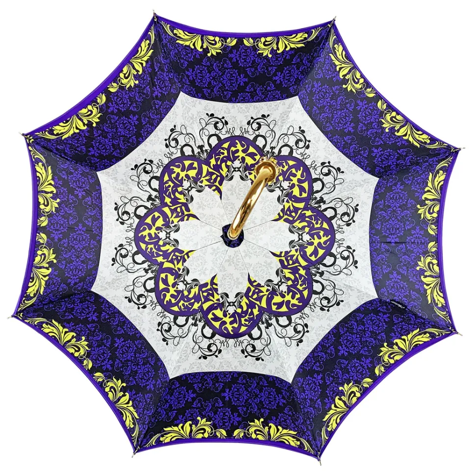 Outlet Il Marchesato Prezioso ombrello viola con cristalli gialli