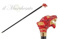 Clearance Il Marchesato Puma artistico in colore rosso con cristalli