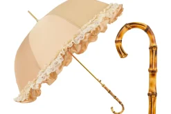 Outlet Il Marchesato Retro-style umbrella-parasol with ruffles and lace