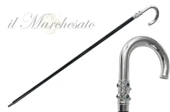 New Il Marchesato Robusto bastone da passeggio con cristalli Petrolio