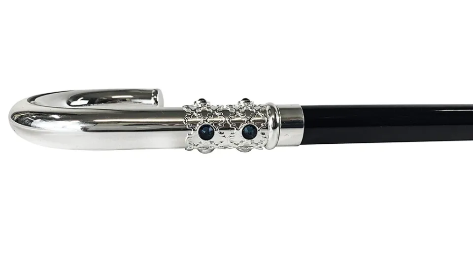 New Il Marchesato Robusto bastone da passeggio con cristalli Petrolio
