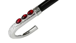 Hot Il Marchesato Robusto bastone da passeggio con pietre rosse