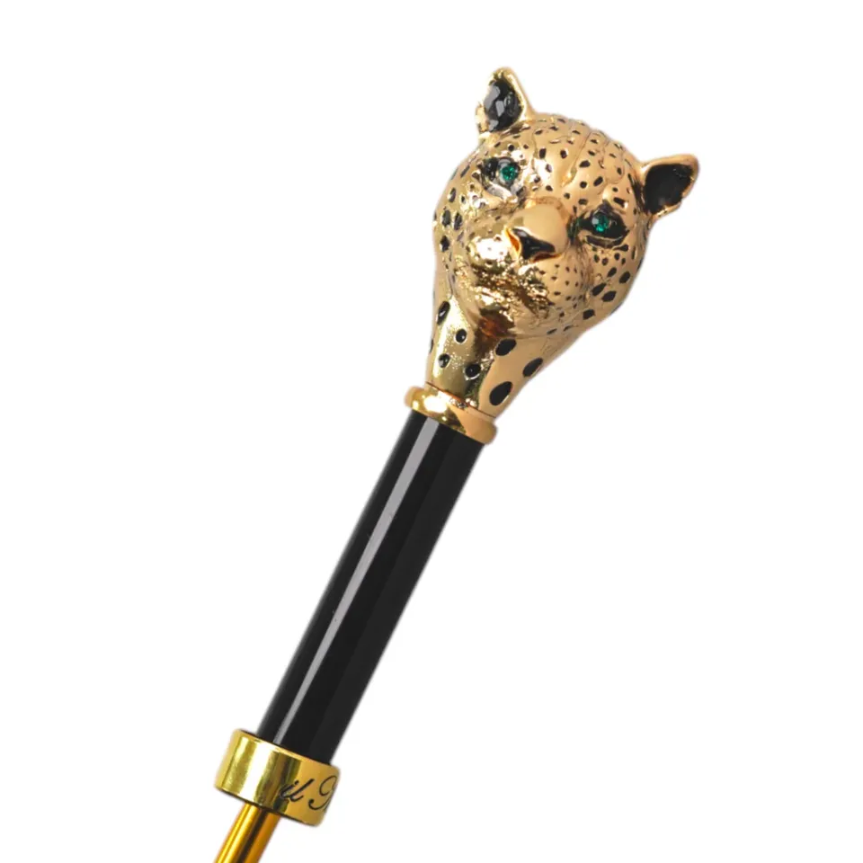 New Il Marchesato Savannah Majesty: Green Umbrella with Striking Leopard Handle