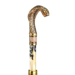 Discount Il Marchesato Snake Charmer: Umbrella with Cobra Handle in Gold