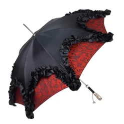 New Il Marchesato Special Edition Umbrella Featuring Black Ruffles and Silver-Plated Acc