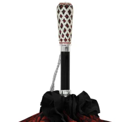 New Il Marchesato Special Edition Umbrella Featuring Black Ruffles and Silver-Plated Acc