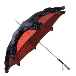 New Il Marchesato Special Edition Umbrella Featuring Black Ruffles and Silver-Plated Acc